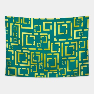 Deco Gold Blocks on Teal Tapestry