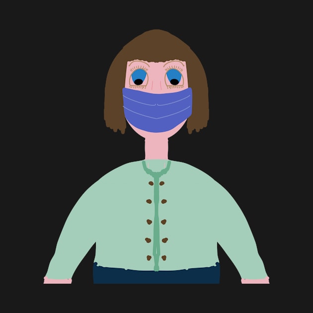 Girl with brown hair wearing a mouth mask by Vannaweb