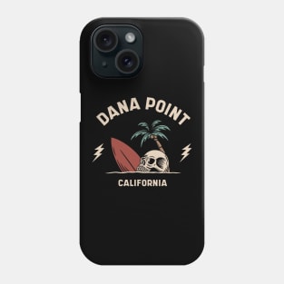 Vintage Surfing Dana Point California // Retro Surf Skull Phone Case