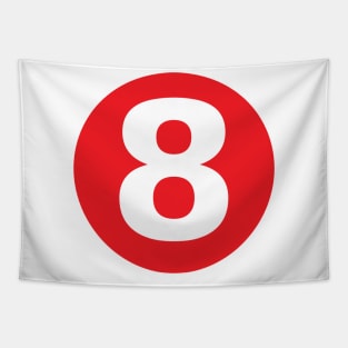 Number 8 Big Red Dot Letters & Numbers Tapestry