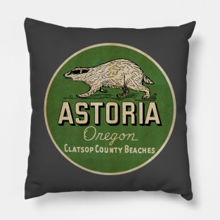 Vintage Astoria Oregon Pillow