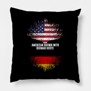 American Grown with German Roots USA Flag Pillow