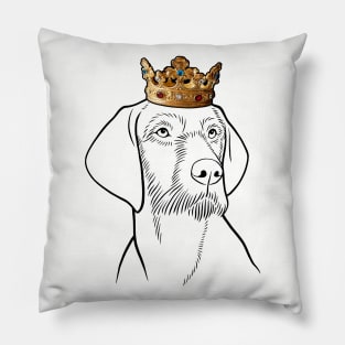 Wirehaired Vizsla Dog King Queen Wearing Crown Pillow