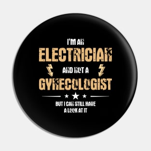 Funny Electrician Journeyman Dirty Jokes Adult Humor Pin