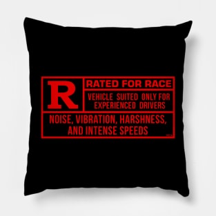 Rated R For Race - Black/Red Pillow