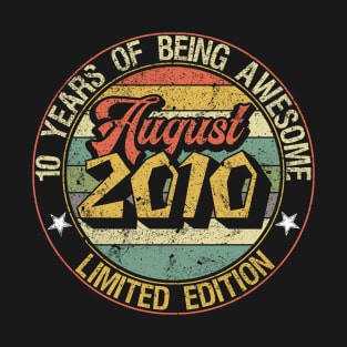 born August 2010 Vintage Gift T-Shirt