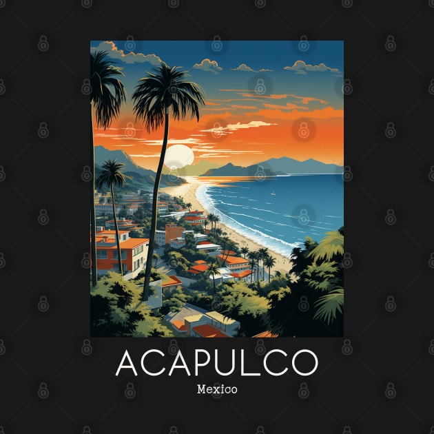 A Vintage Travel Illustration of Acapulco - Mexico by goodoldvintage