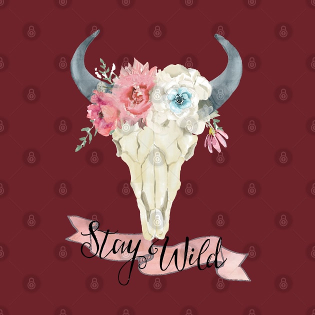 Stay Wild Boho Steer by NixieNoo