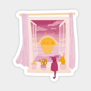 cute sunset window Magnet