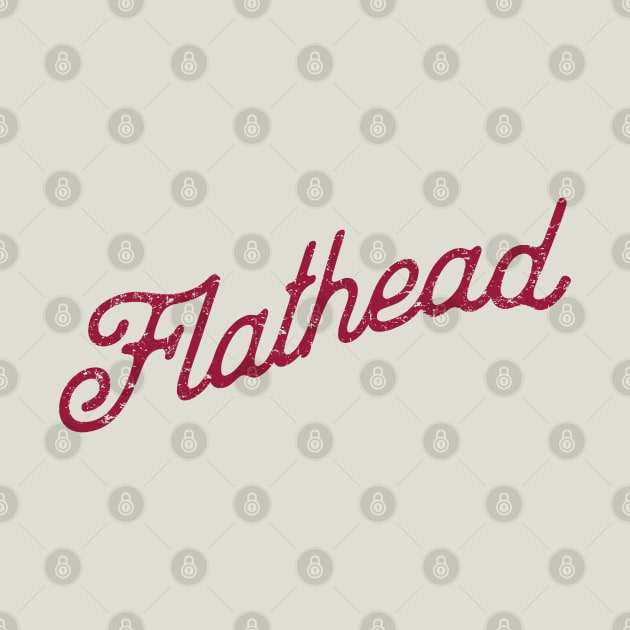 Flathead Hot Rod red print by retropetrol