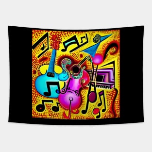 Abstract Artistic Representation Of A Funky Musical Groove Tapestry