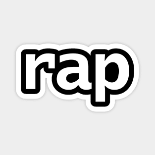 Rap Minimal Typography Music White Text Magnet