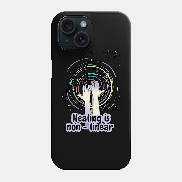 Healing is non linear- mental health awareness illustration Phone Case by FunartsbyM