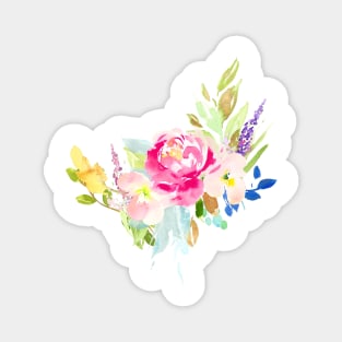 Floral Watercolor, Hot Pink Peony Magnet