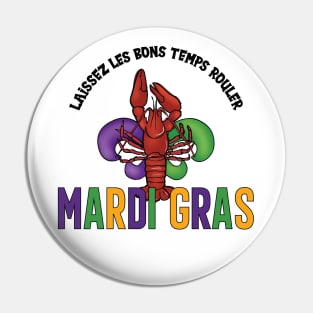 Crawfish Mardi Gras Pin