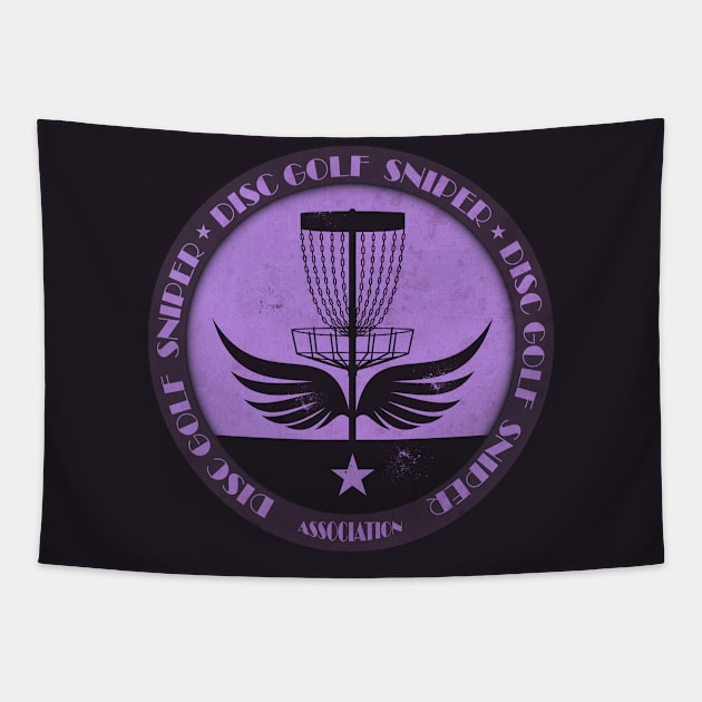 Purple Disc Golf Sniper Wings Tapestry by CTShirts