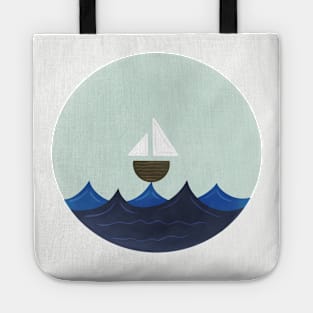 Cartoon boat Tote