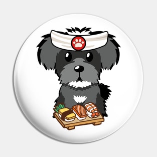 Sushi Chef Cute Schnauzer Pin