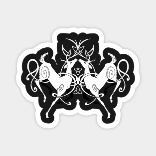 White knotwork deer Magnet