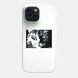 ANGRY CAT POP ART - BLACK AND WHITE trasparent Phone Case