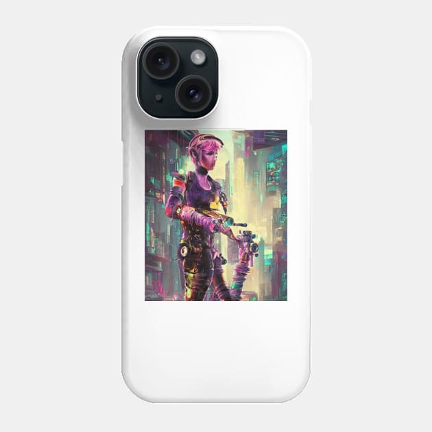 Cyberpunk City Full Scale AI Phone Case by pitstopart