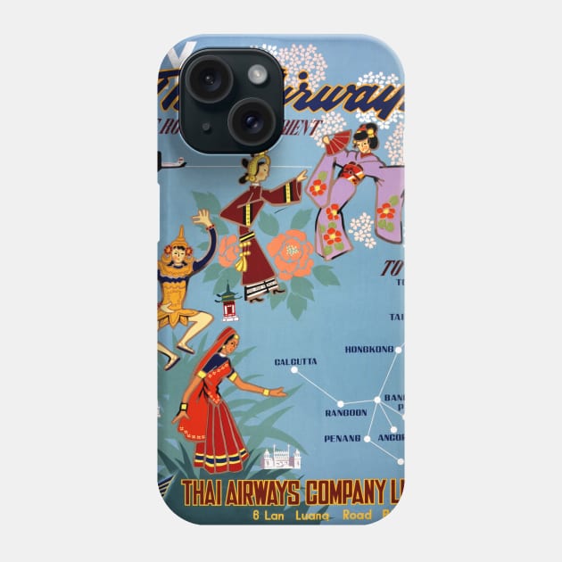 Vintage Travel Poster Thailand Phone Case by vintagetreasure