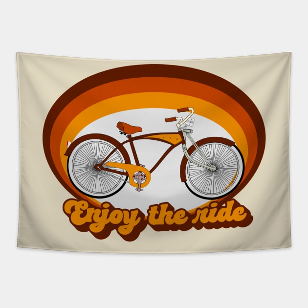 Lispe Enjoy the Ride Retro 70s Bicycle Tapestry by Lispe