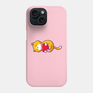 Cute Cat With Love Heart Cartoon Phone Case