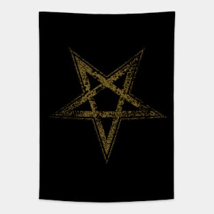 Gold Pentgram, Pentacle, Sigil of Baphomet, Dark Art, Nature Sticker Tapestry