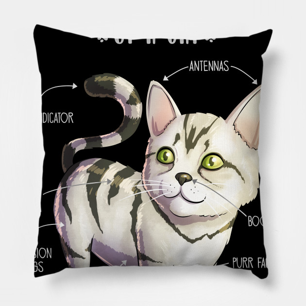 Anatomy Of A Cat Funny Cat Kitten Shirt S Cat Pillow Teepublic