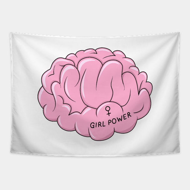 Girl Power Brain Tapestry by valentinahramov