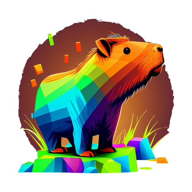 Colourful capybara by stkUA