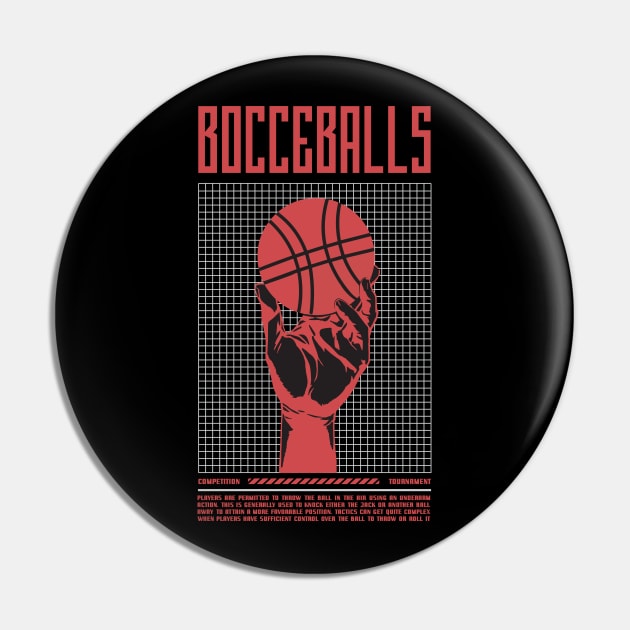 Retro Bocce Ball  player Gift Bocce Ball Sports Pin by GrafiqueDynasty