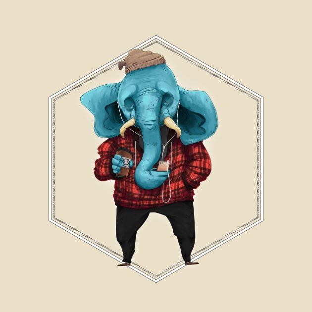 Hipster Elephant by trmrddr