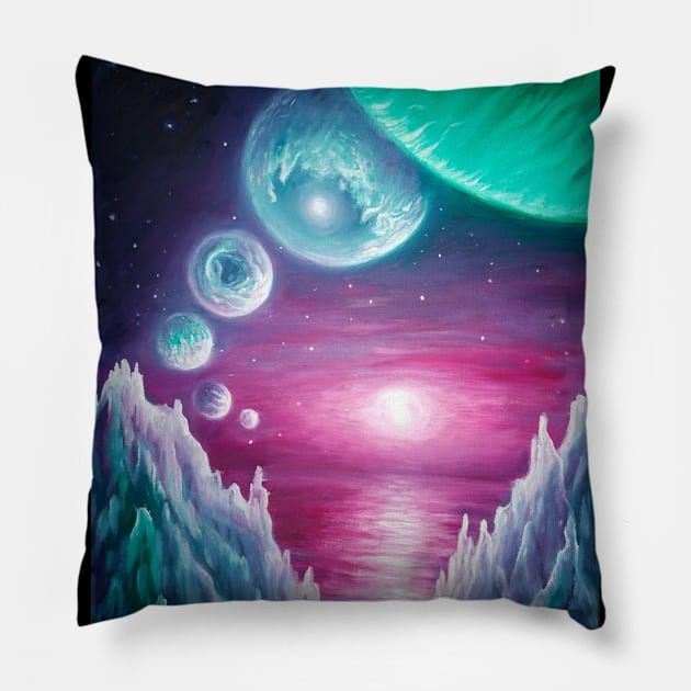 Trappist-1 exoplanets Pillow by CORinAZONe