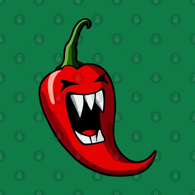 Angry Red Chili Hot Pepper by MonkaGraphics