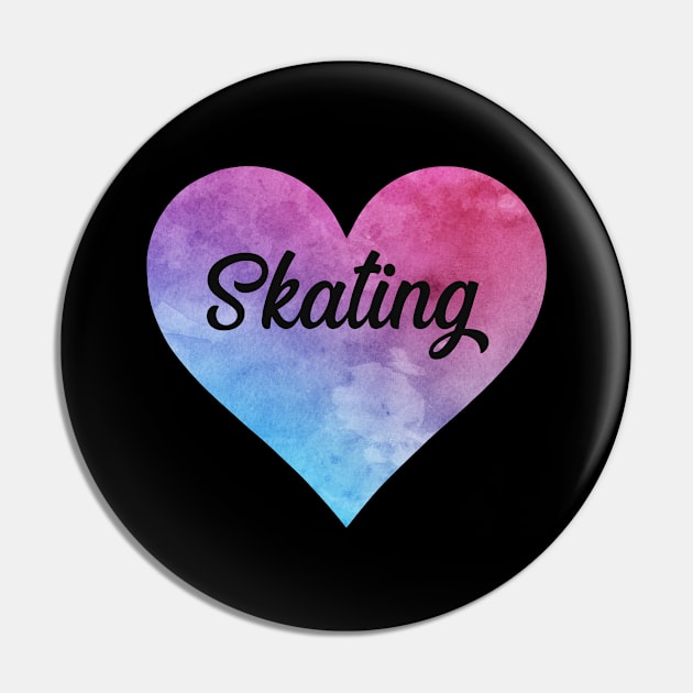 Skating girl watercolor heart sticker. Perfect present for mother dad friend him or her Pin by SerenityByAlex