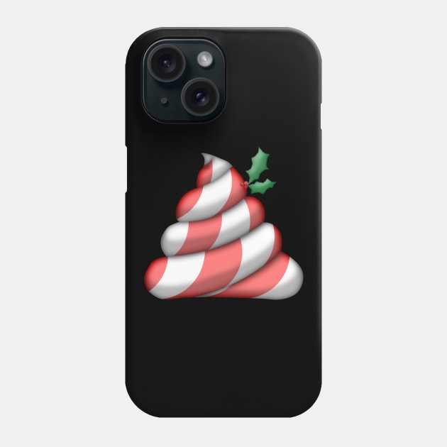 Christmas Candy Cane Poop Emoji Phone Case by reapolo