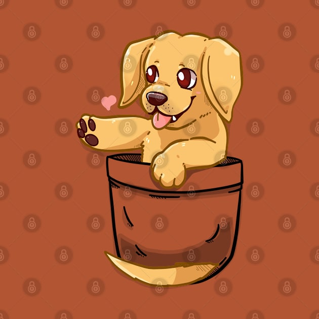 Pocket Cute Golden Labrador Dog by TechraPockets