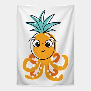 Cute Pineapple Octopus Tapestry