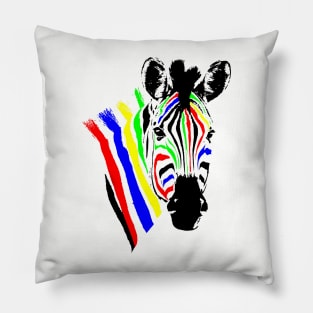 Brightly Colored Zebra | African Wildlife Pillow