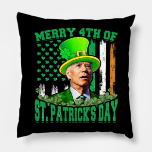 Joe Biden Happy 4Th Of July Confused St Patricks Day Pillow