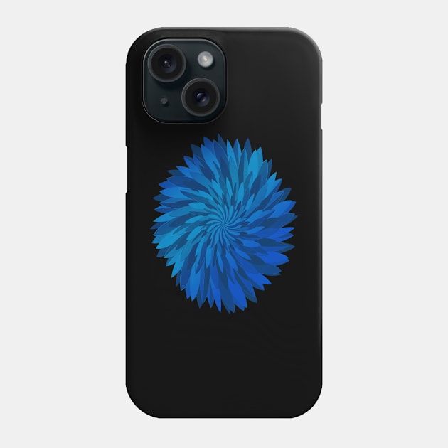 Abstract Chrysanthemum Flower - blue Phone Case by DaveDanchuk