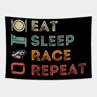 Eat, Sleep, Race, Repeat Tapestry