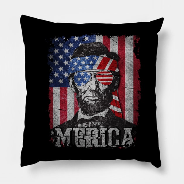 Merica Lincoln Pillow by Dailygrind