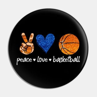 Peace Love Basketball Pin