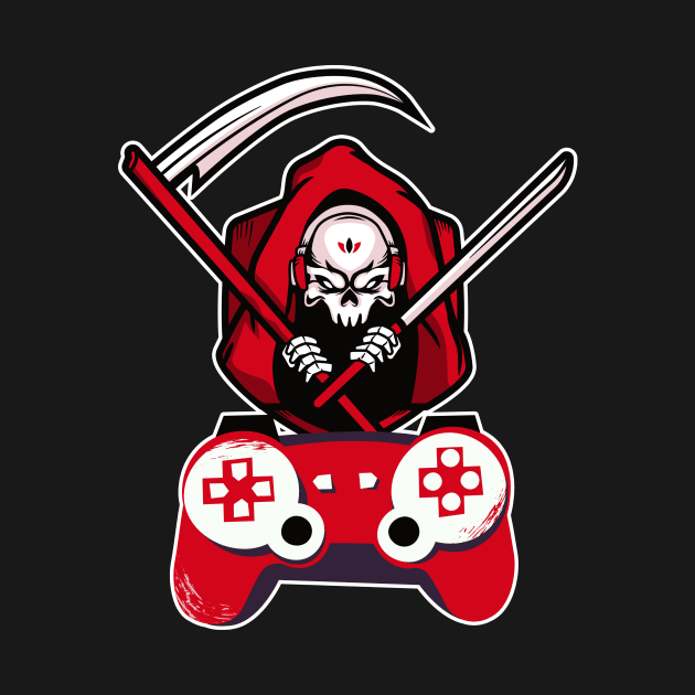 Gaming Skull Mascot Controller by Foxxy Merch