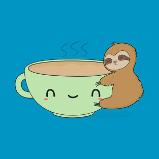 Cute Coffee Sloth T-Shirt T-Shirt