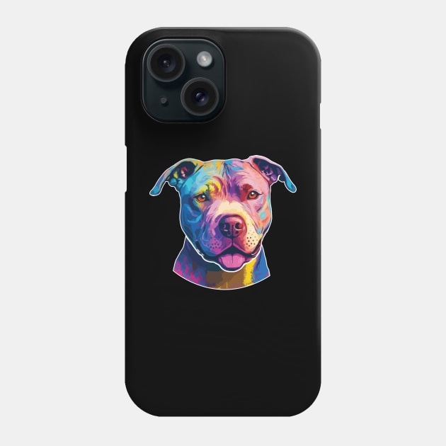 Retro Sunset Pit Bull Phone Case by vectrus