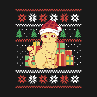 Meowy Christmas: Cozy Cat in Holiday Splendor T-Shirt